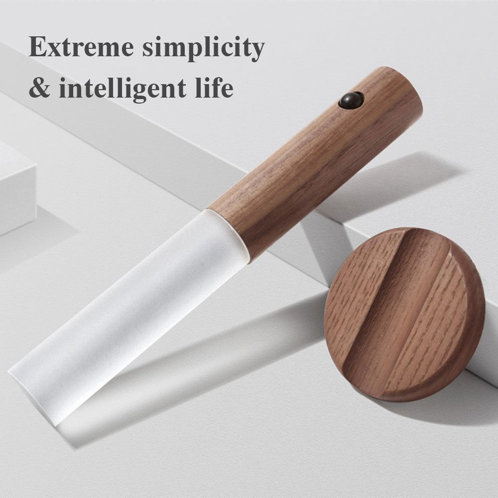 Motion Sensor Night Light – Wooden Design | USB Rechargeable | Warm Ambient Lighting