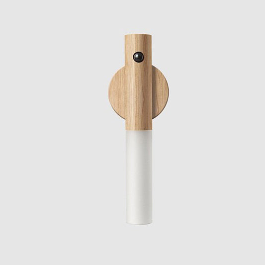 Motion Sensor Night Light – Wooden Design | USB Rechargeable | Warm Ambient Lighting