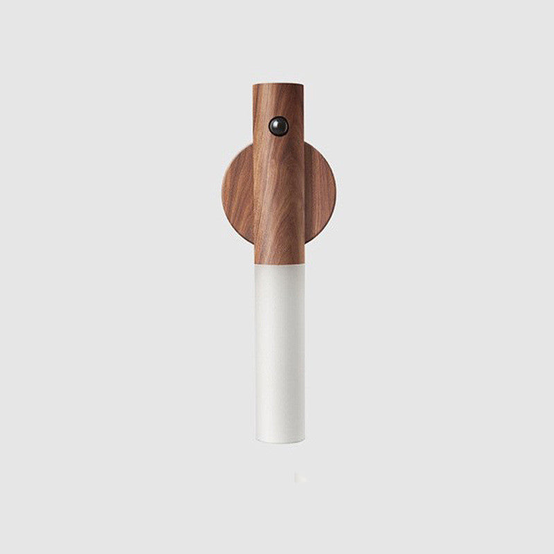Motion Sensor Night Light – Wooden Design | USB Rechargeable | Warm Ambient Lighting