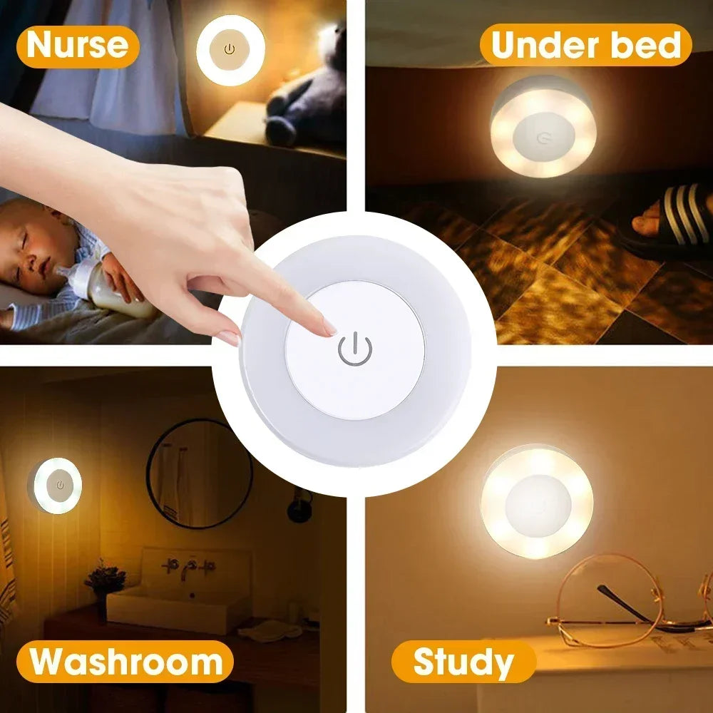 LED Portable Night Light - USB Rechargeable Ambient Lamp