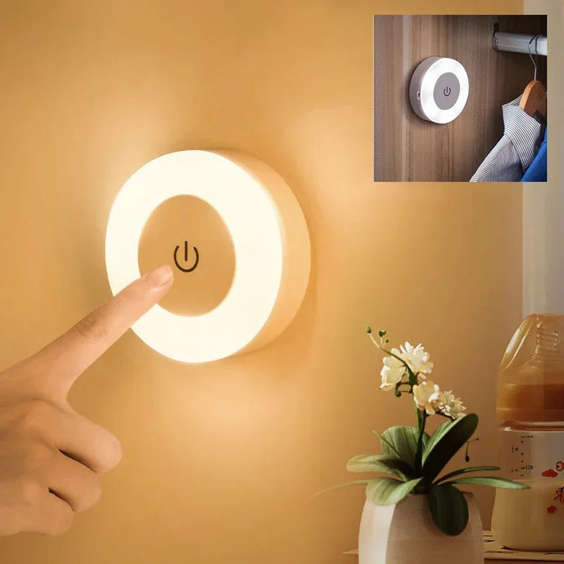 LED Portable Night Light - USB Rechargeable Ambient Lamp