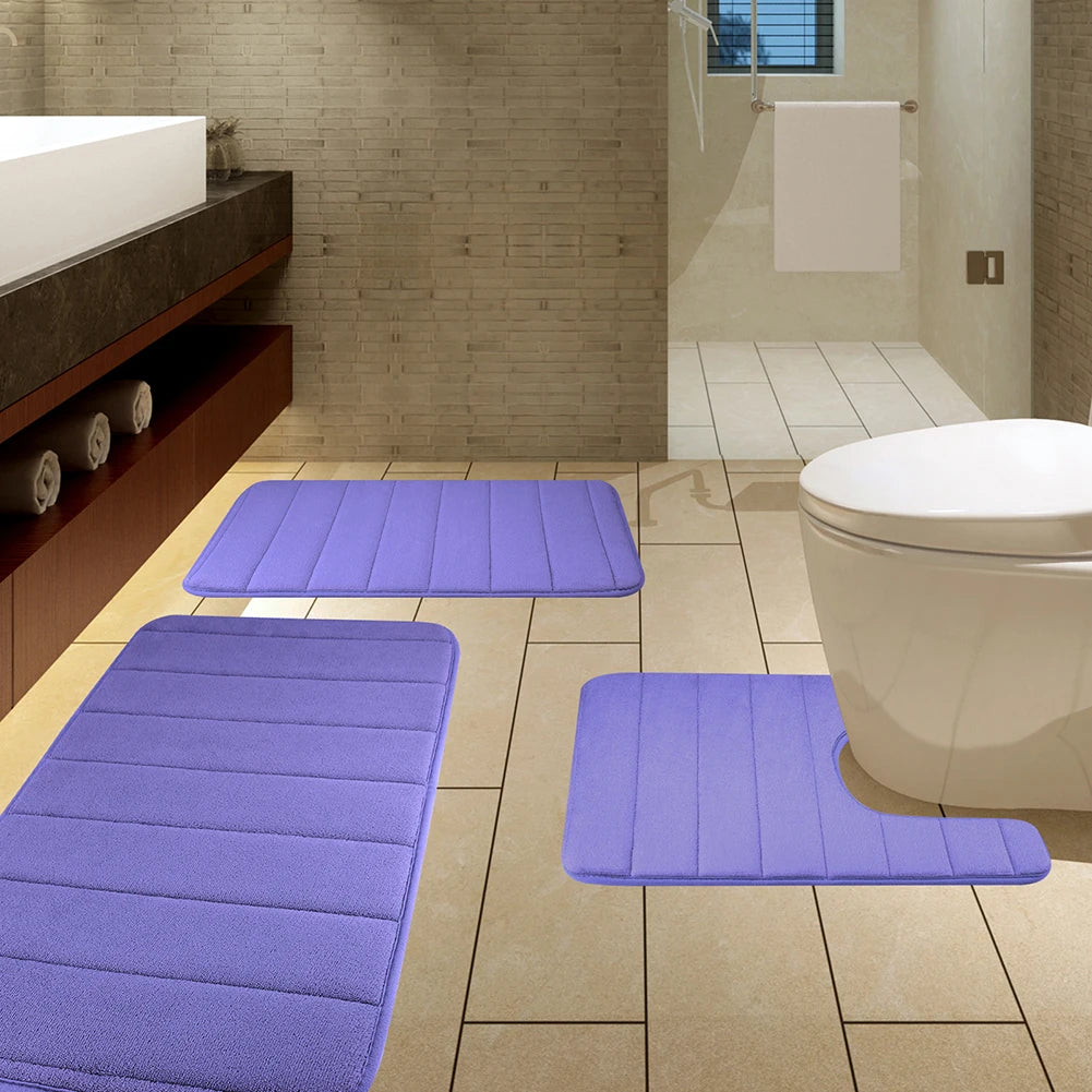 Memory foam bath mat color options match your bathroom decor
