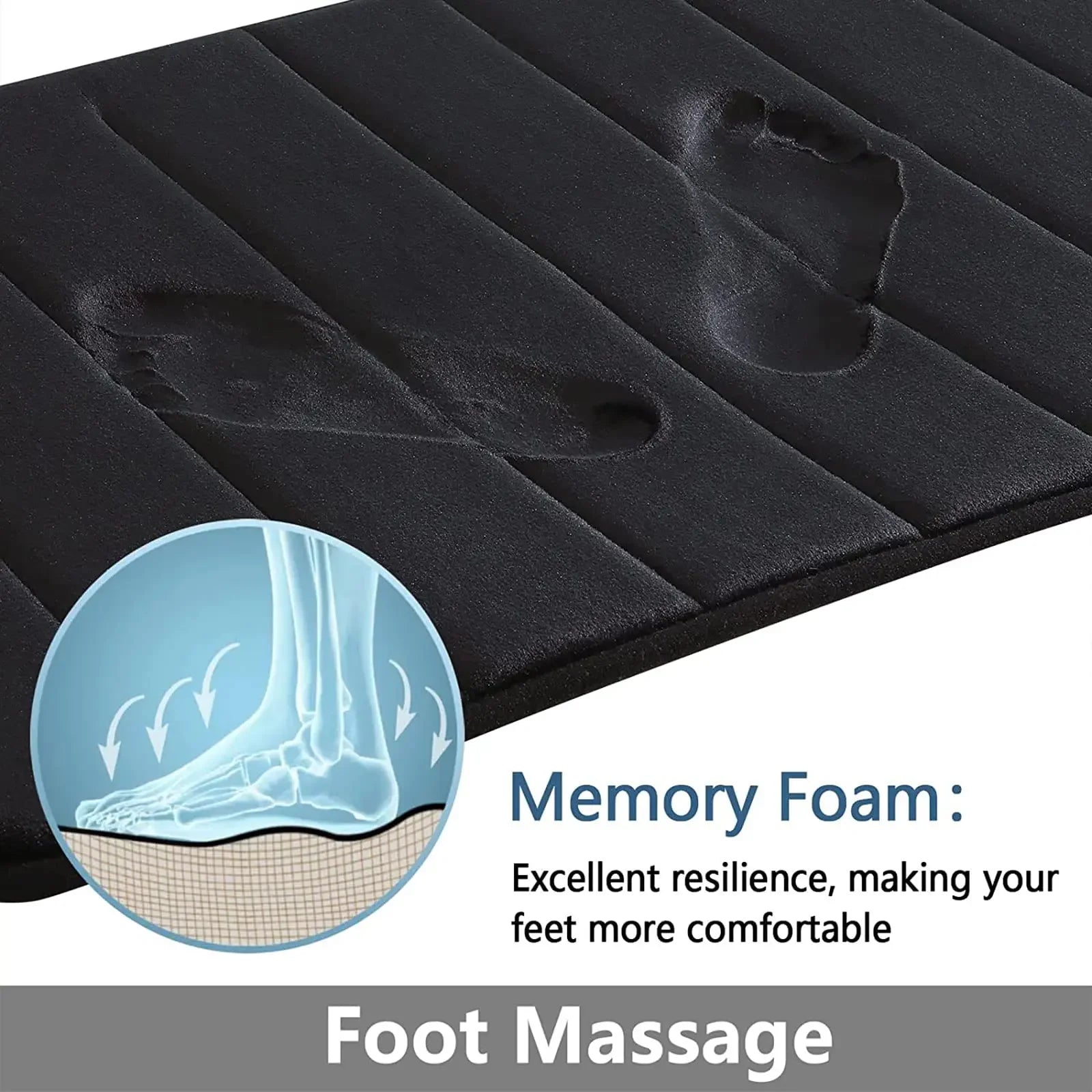 Memory foam bath mat close up plush comfortable surface
