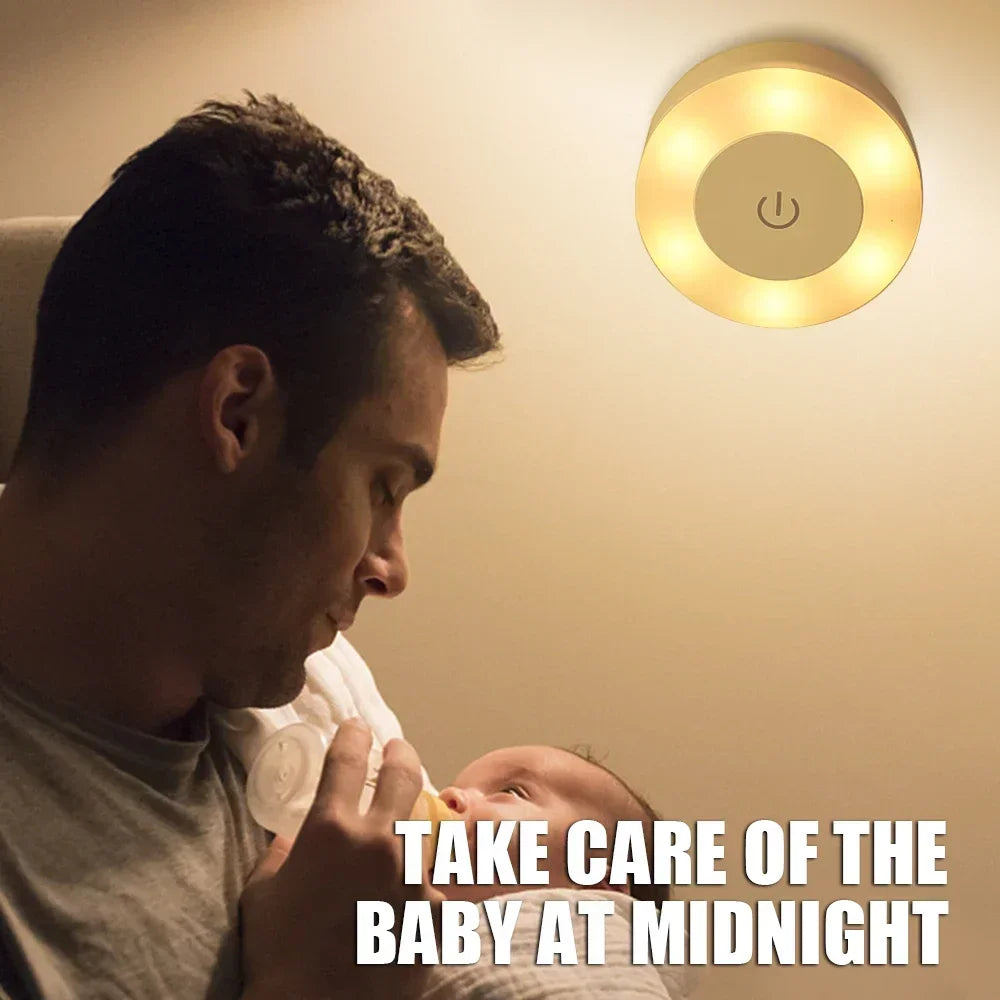 LED Portable Night Light - USB Rechargeable Ambient Lamp