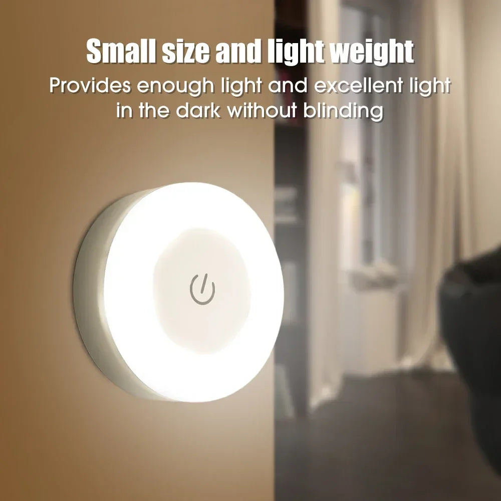 LED Portable Night Light - USB Rechargeable Ambient Lamp
