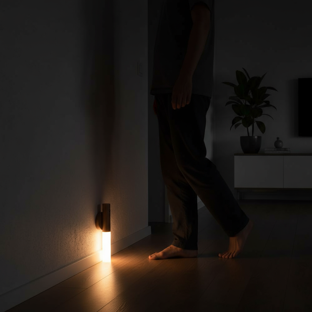 Motion sensor light in hallway