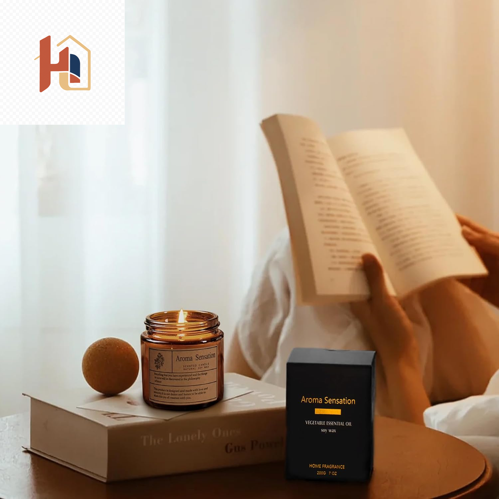 Eco friendly organic candle lavender 200g long lasting
